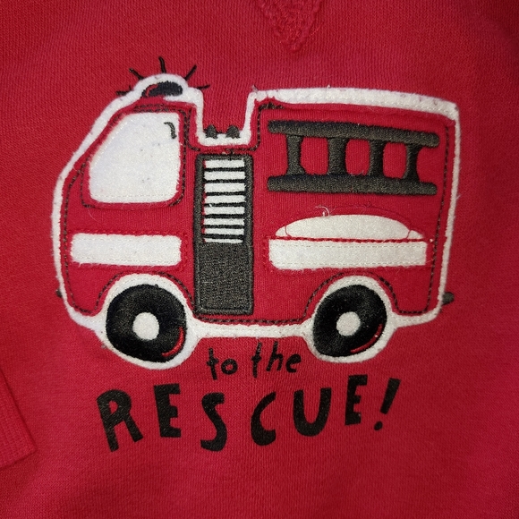 🔴Buy 2 - Get 1 -- Crewneck Fire Truck Sweatshirt, Size 9M - Picture 2 of 7